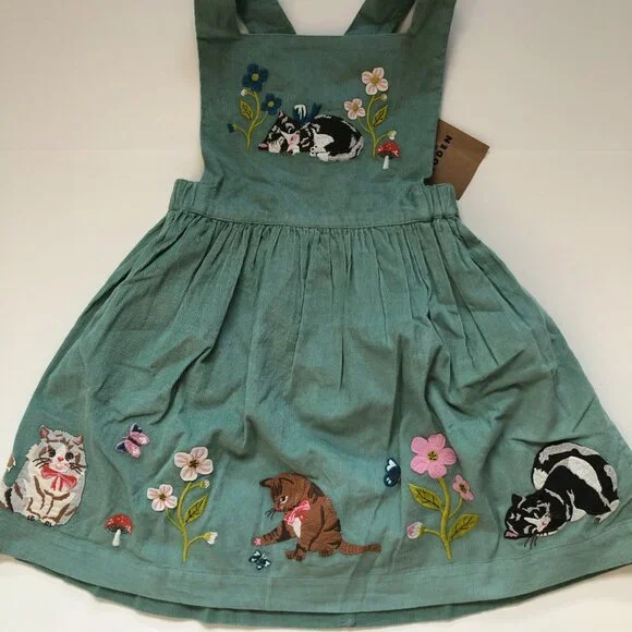 NWT Mini Boden Cats Cord Applique Pinafore - Picture 5 of 8